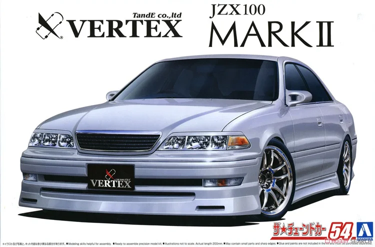 

Aoshima 06350 Static Assembled Car Model Toy 1/24 Scale For Toyota Vertex JZX100 MarkII Model Kit