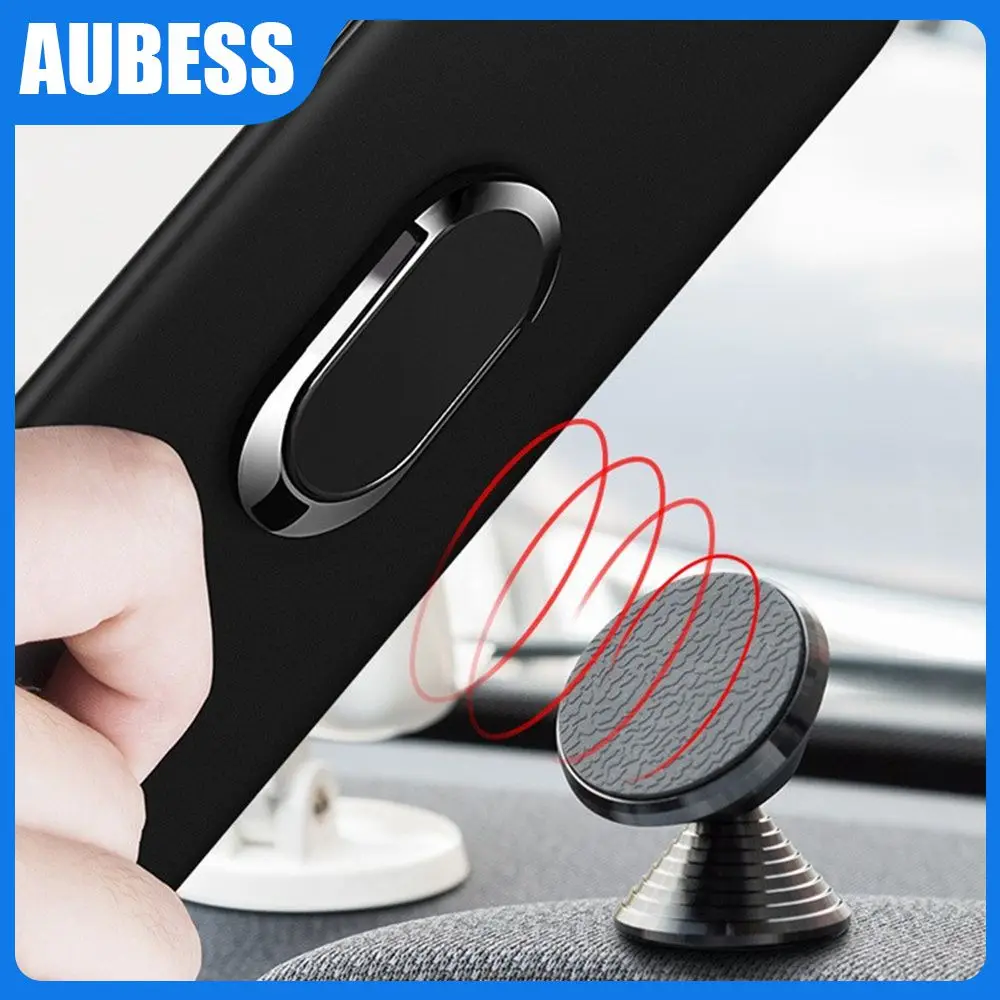

Black Phone Back Sticker Universal Convenient Finger Ring Stand Grip Desktop Rotating Office Accessories Plastic Magnet Adhesive