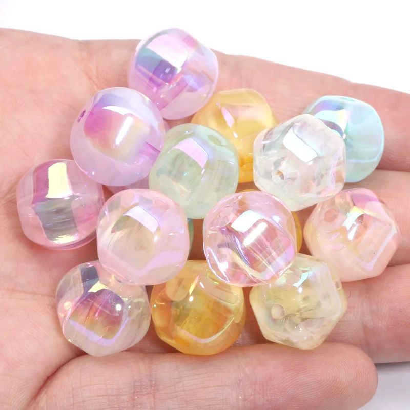 10 шт. шестигранные акриловые бусины 14 х16 мм для ювелирных изделий делая DIY подарки