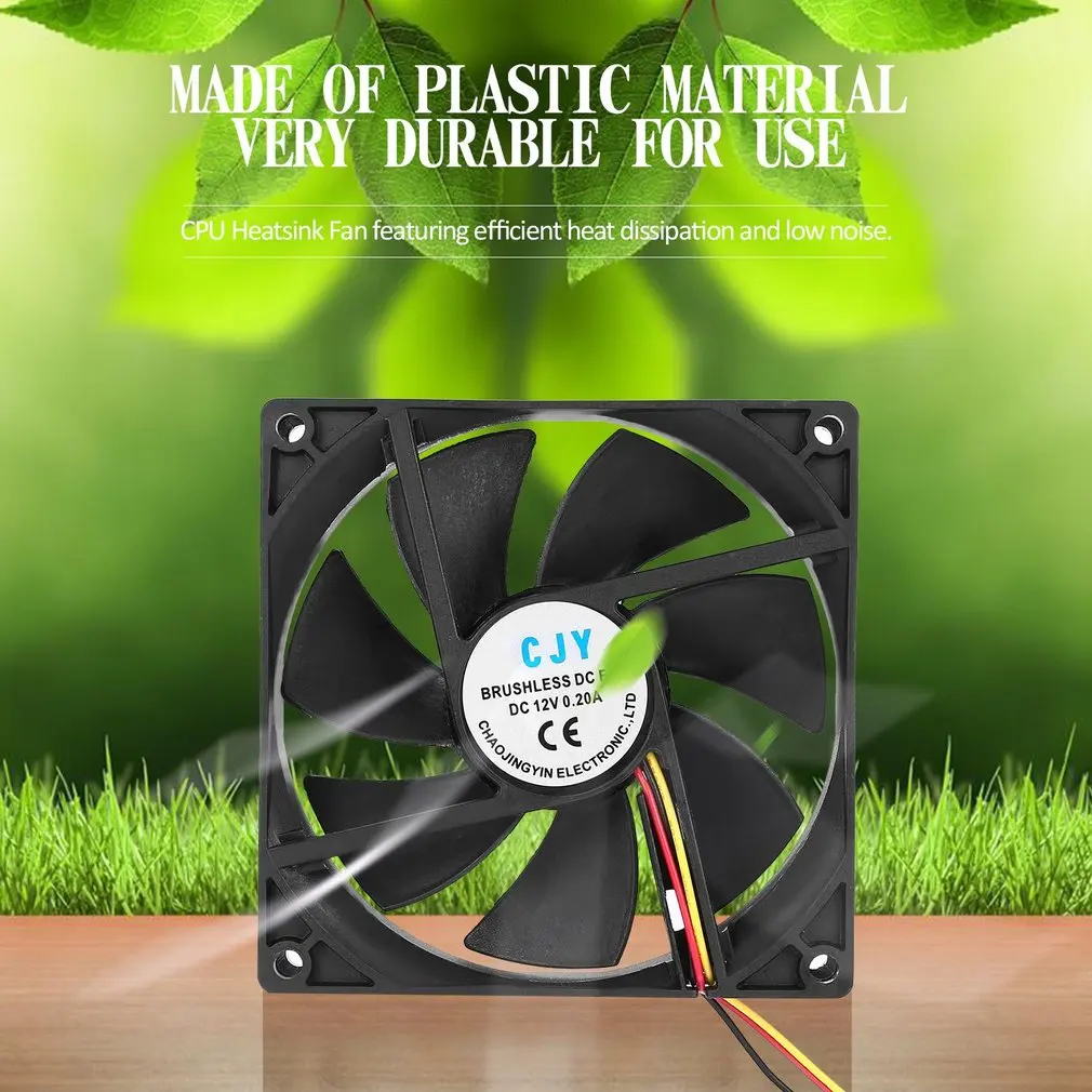 

1pc 12V 3-Pin 9cm 90 x 25mm 90mm CPU Heat Sinks Cooler Fan DC Cooling Fan 65 CFM High Quality Fast Free