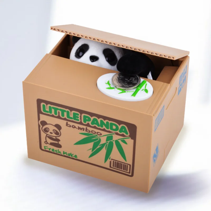 

Panda Coin Box Kids Money Bank Automated Cat Thief Money Boxes Toy Gift for Children Coin Piggy Money Saving Box Christmas Gift