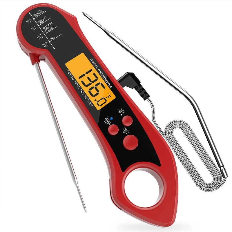 

Dual Probe Digital Meat Thermometer Waterproof Instant Read Food Thermometer for Kitchen Oven Smoker Deep Fry Grill BBQ Candy