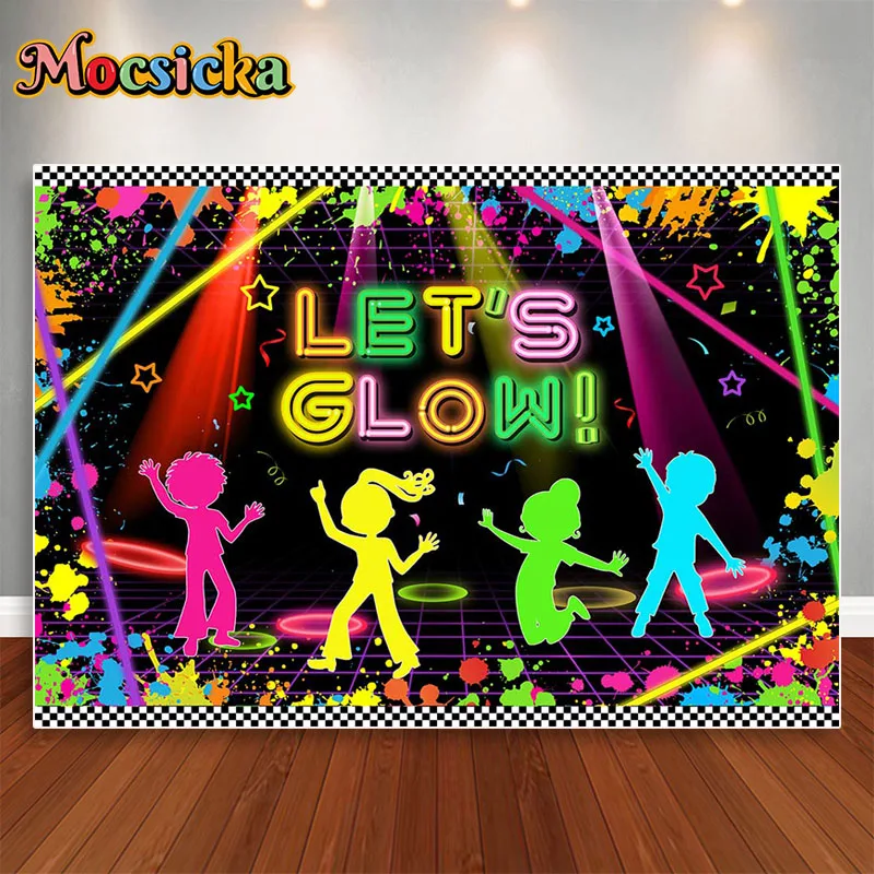 Mocsicka Dance Photo Backdrop Happy Birthday Party Music Stage Disco Record Ball Photography Background Decor Banner Poster