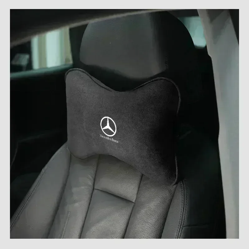 Фото Подушка-подголовник из замши для автомобильного сиденья, защита для шеи и головы, для Mercedes Benz AMG W203 W206 W220 W205 W211 W212 W201 W210 W108 №1
