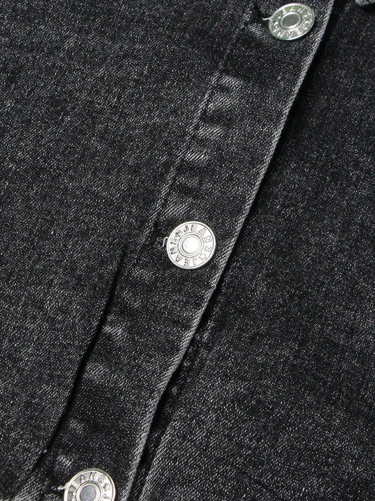 Женское джинсовое офисное женское платье с отложным воротником длинными