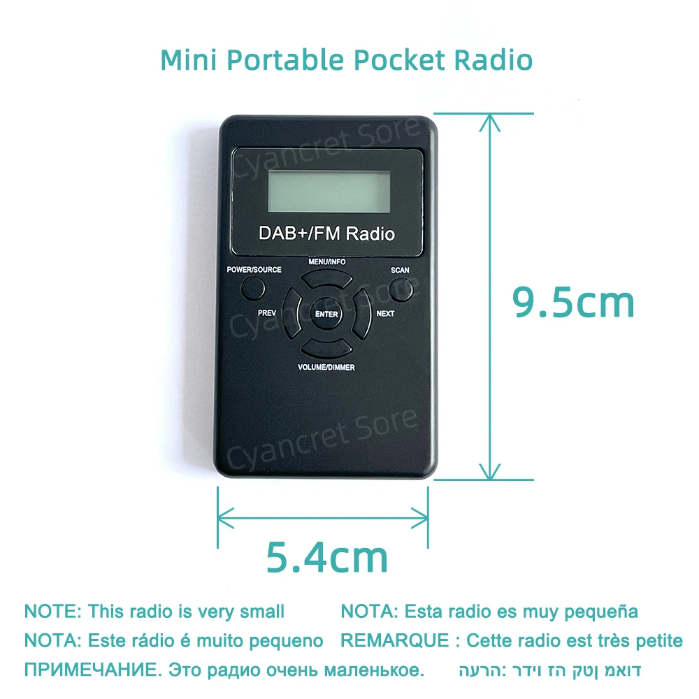 Портативное радио мини-карманный FM DAB + цифровой дисплей стереоприемник экран с