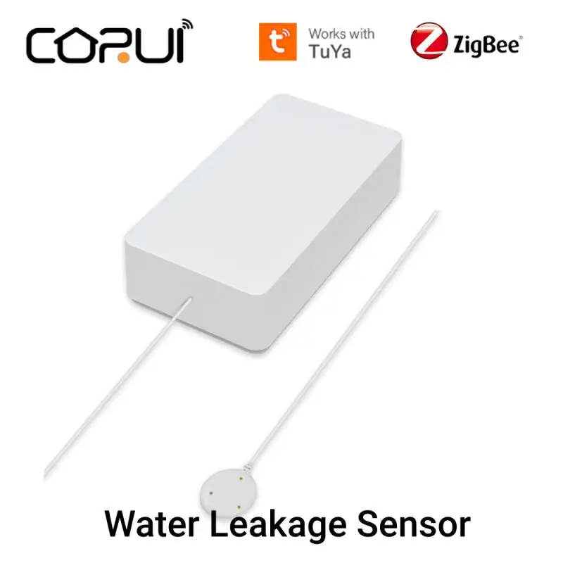 

CORUI Tuya Smart Water Leak Sensor Flood Detector App Remote Monitoring Tank Full Water Overflow Detector Home Security System