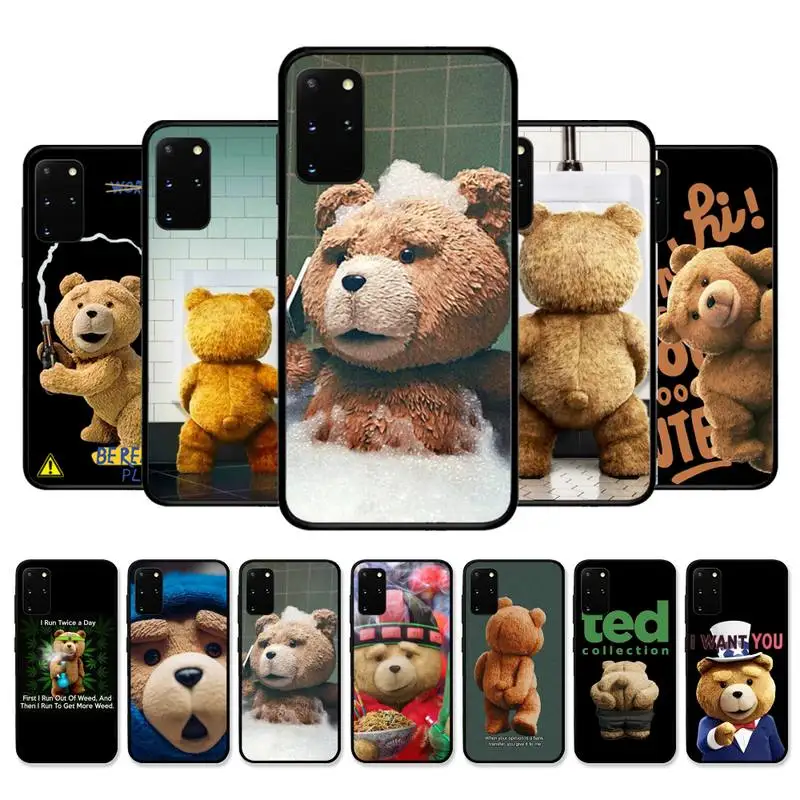 

Funny Cartoon Teddy Bear Phone Case for Samsung S10 21 20 9 8 plus lite S20 UlTRA 7edge cover