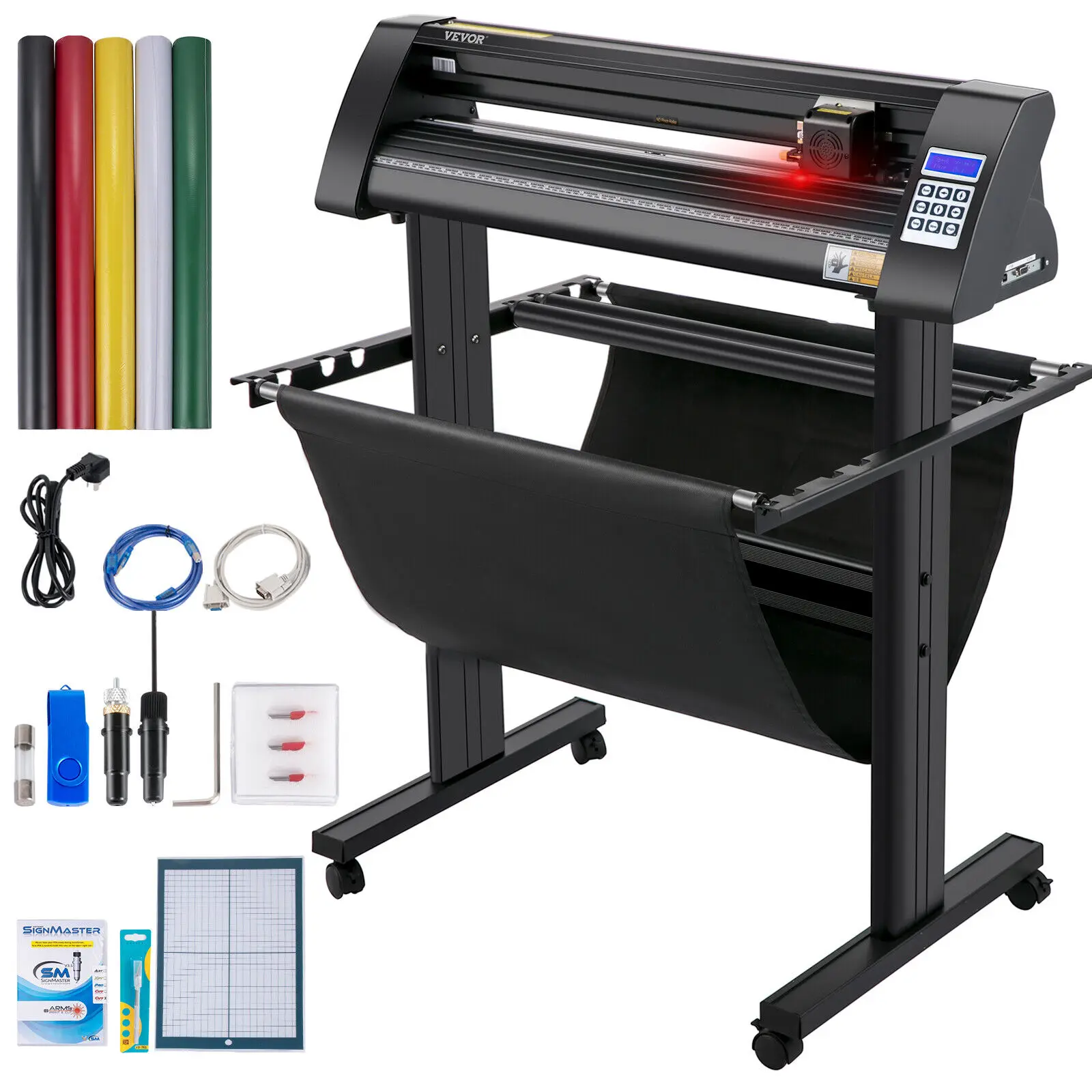 

VEVOR 28" Semi-Automatic Vinyl Cutter Plotter 720mm Signmaster Cutting w/ Stand