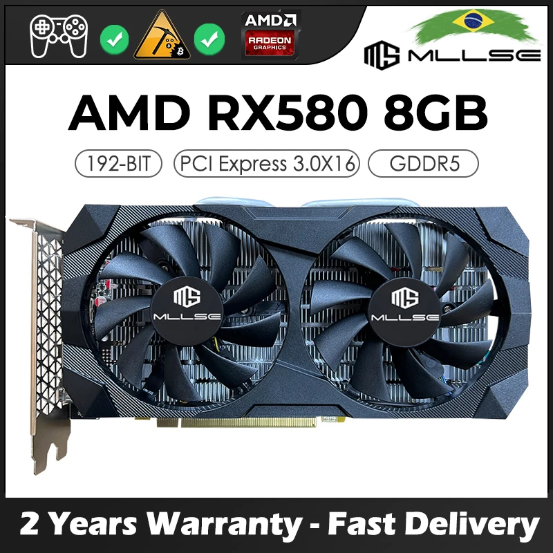 

Игровая видеокарта MLLSE AMD Radeon RX580 8 ГБ GDDR5 256-bit PCI Express 3,0 X16, настольные компьютеры, видеокарта RX580
