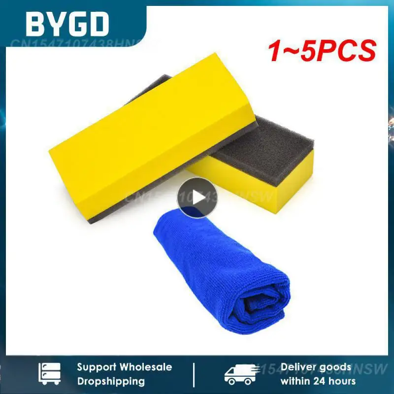 

1~5PCS Car Tyre Cleaning Sponge Cleaning Dressing Waxing Polishing Brush Sponge Tool U-Shaped Design Strong Cleaning Power