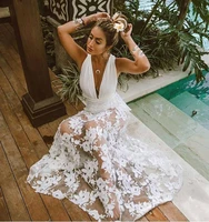 2022 summer women sexy long dress transparent white lace backless sleeveless maxi tunic beach dress