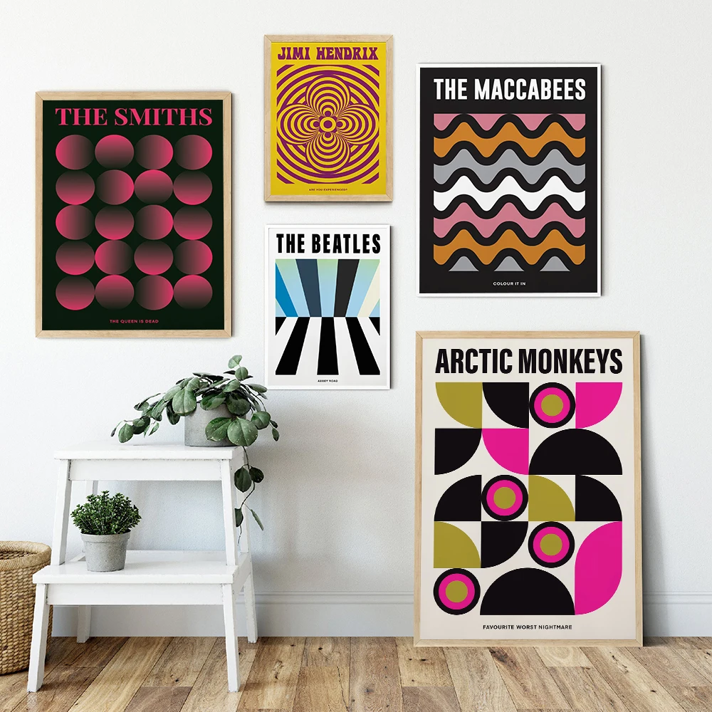 

Music Classic Band Album Artwork Vintage Posters And Prints Abstract Geometry Wall Canvas Painting Home Decor For Living Room