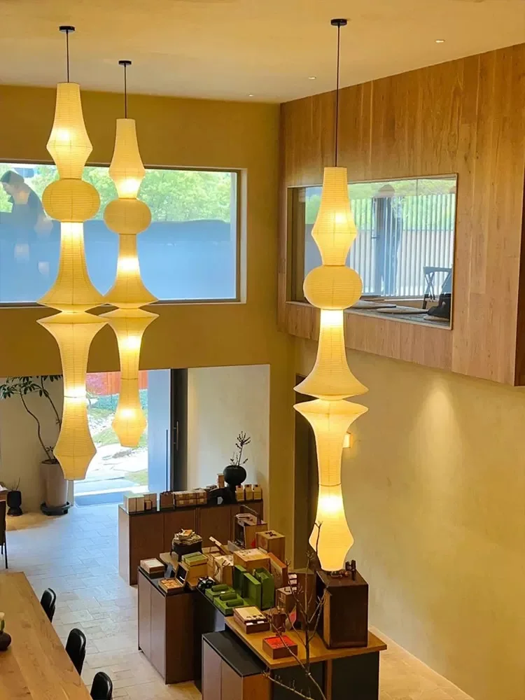 Скандинавские ваби-саби ветер рисовая бумага светодиодные подвесные