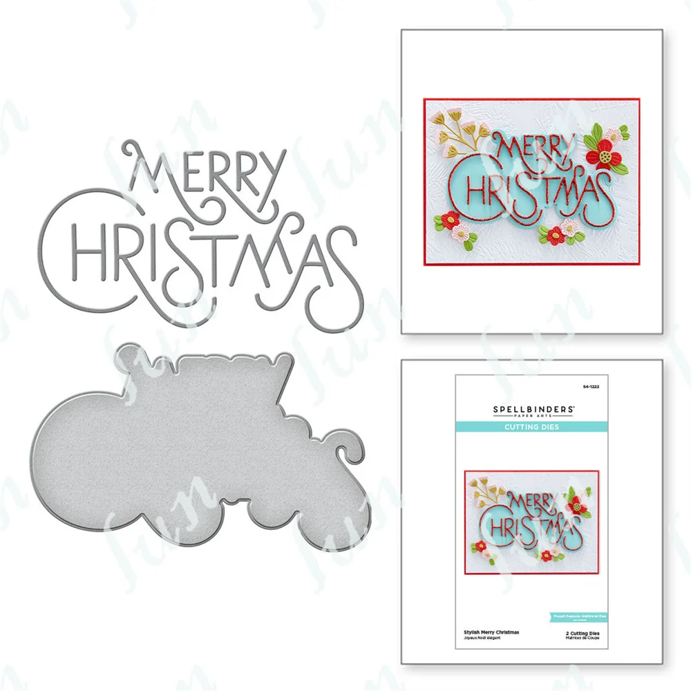 

Hot Sale New Stylish Merry Christmas Etched Metal Cutting Dies Scrapbooking Make Album Cards Diy Paper Embossing Craft Supplies