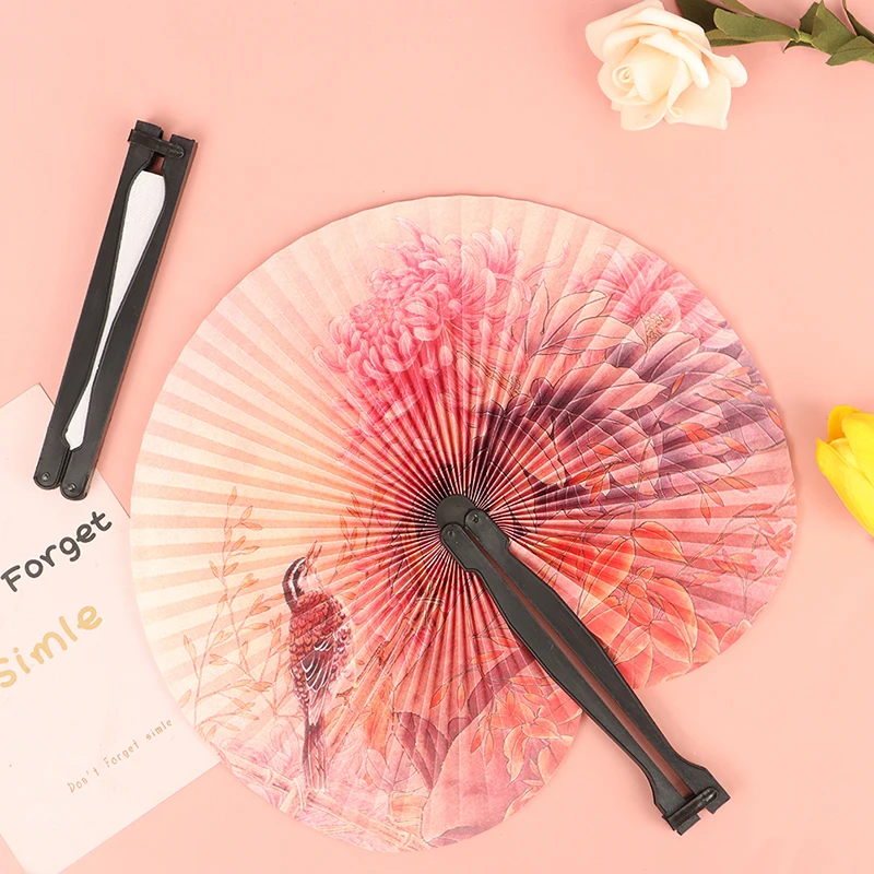 

5Pcs Chinese Paper Folding Hand Fan Oriental Floral Fancy Fans Random for Kids