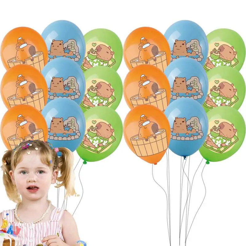 

18Pcs Capybara Birthday Balloons Cute Animal Design Party Decoration Capybara Backdrop Sweet Birthday Kids Party Decoration