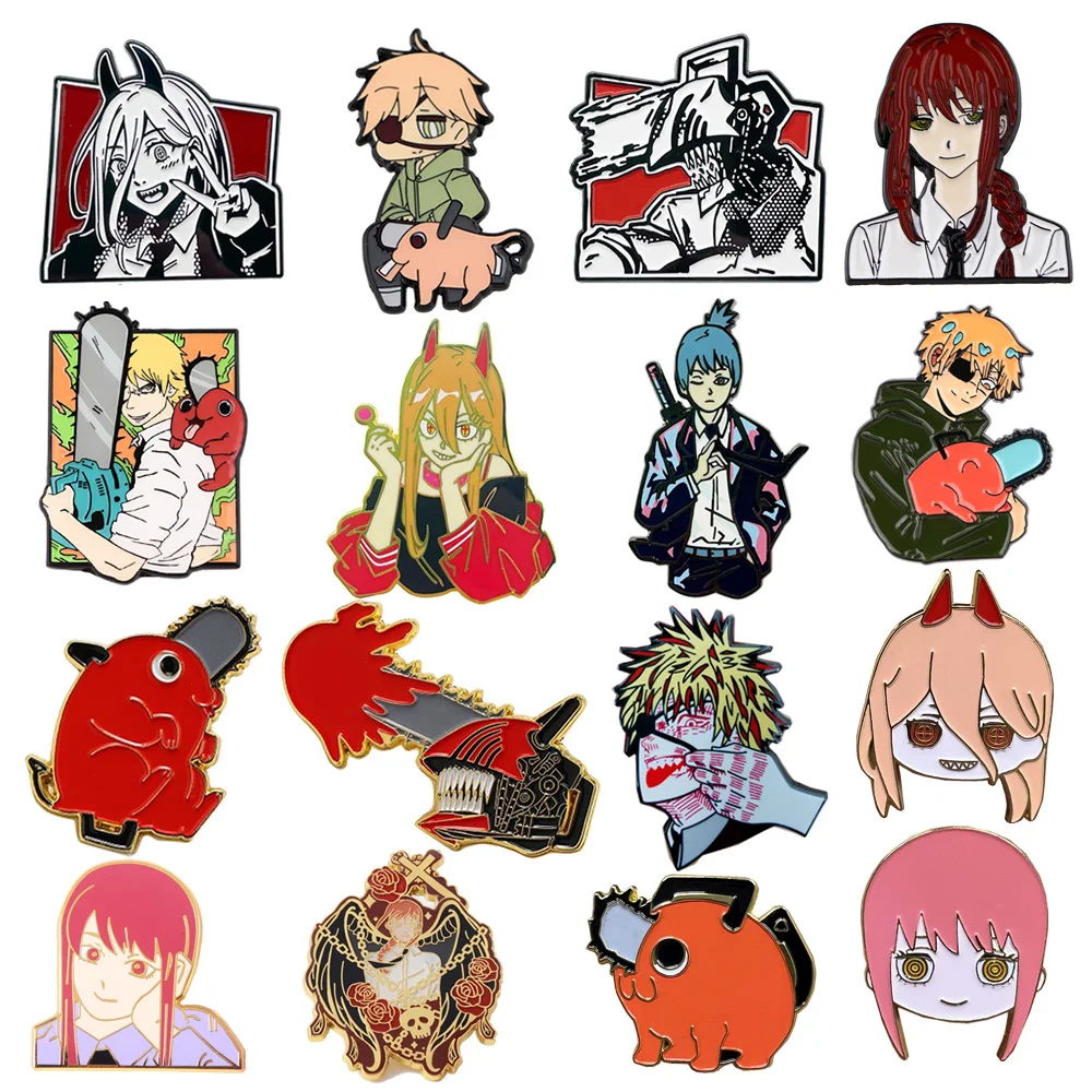 

Japanese Anime Manga Chainsaw Man Badges Lapel Pins for Backpacks Metal Enamel Pin Pines Brooches Jewelry Accessories Original