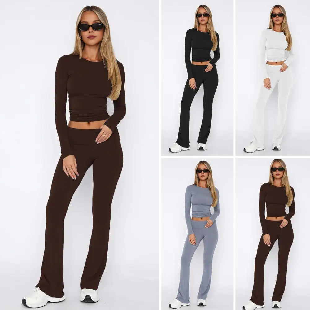 Женский Повседневный Спортивный костюм комплект из 2 предметов облегающая