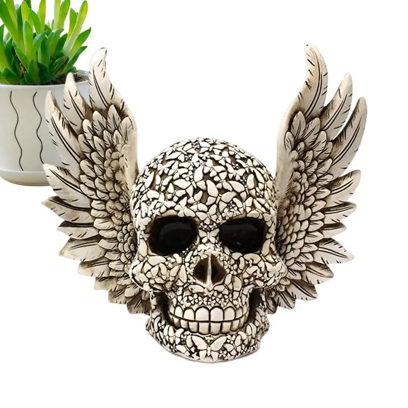 

Skull Figurine Realistic Resin Statues Art Statue Skull Model Halloween Death Sculpture Home Decor