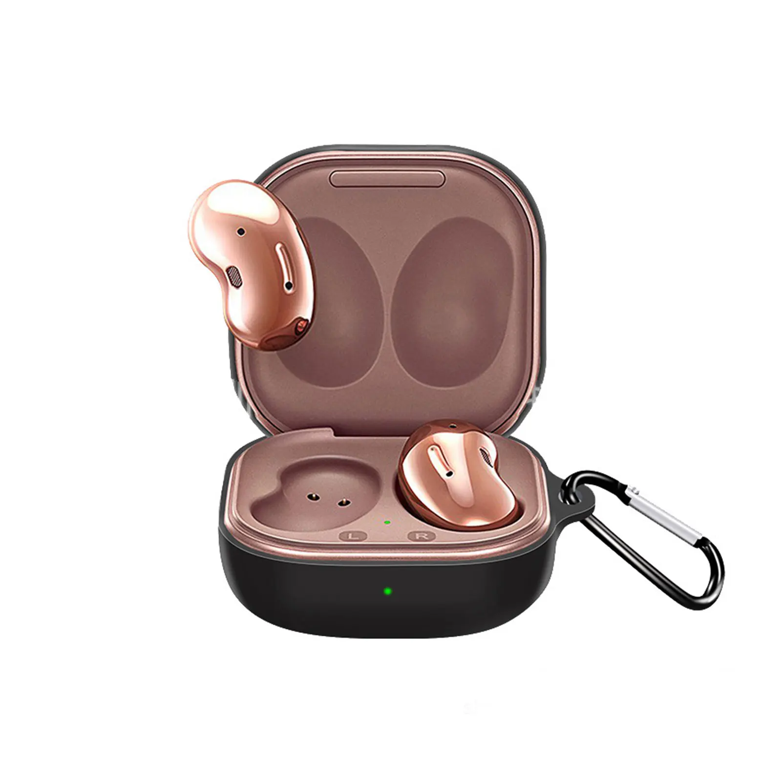 

Silicone Earphone Case For SamsungGalaxy Buds Live Case Shell Accessories Anti-drop Shockproof Soft Protector With Buckle