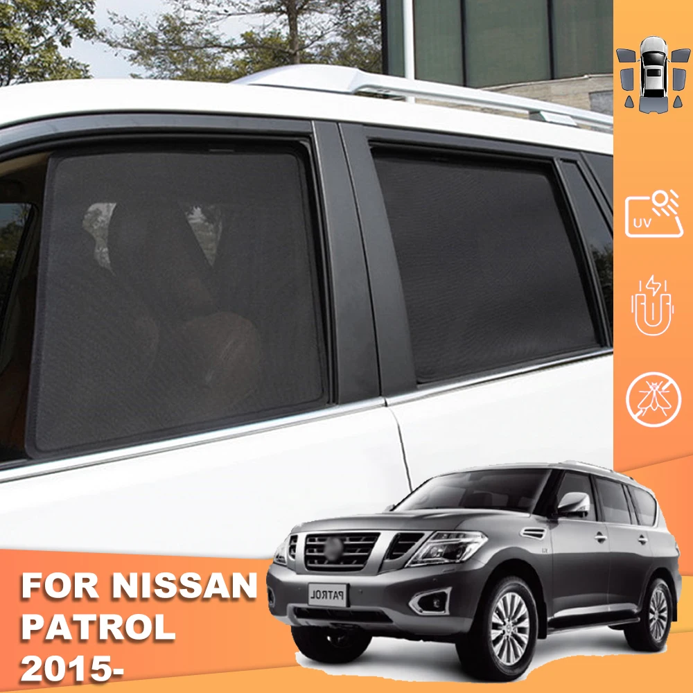 For Nissan PATROL Y62 Nismo 2014-2022 Magnetic Car Sunshade Front Rear Windshield Frame Curtain Baby Side Window Sun Shade Visor