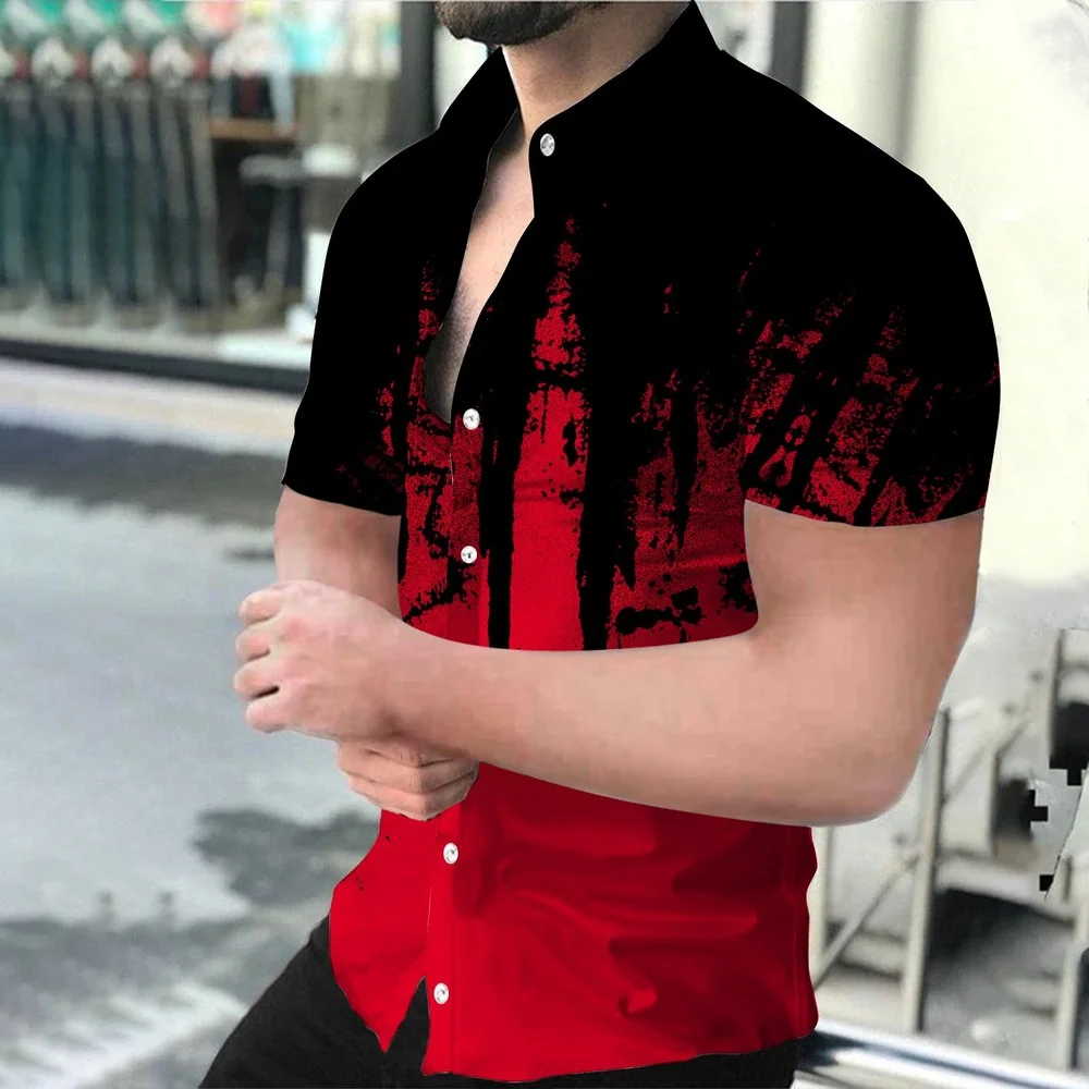 

Men's Casual Ink Splash 3D Printed Short Sleeve Shirt Top