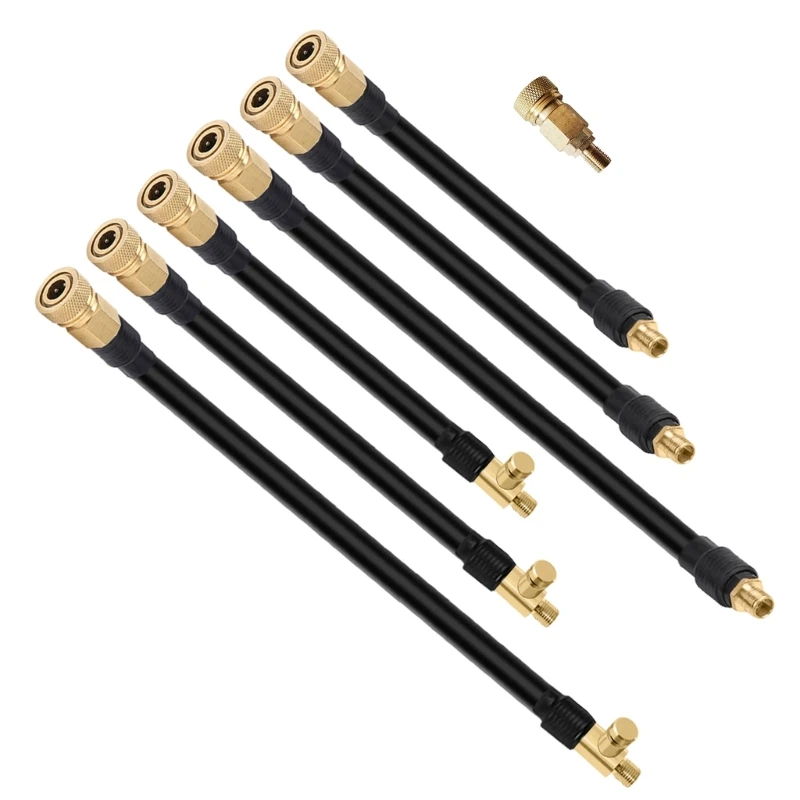 

Flexible Extension Tire Adaptor, Air Hose Inflator Adapter, Standard Tire Thread Quick Connect and Release