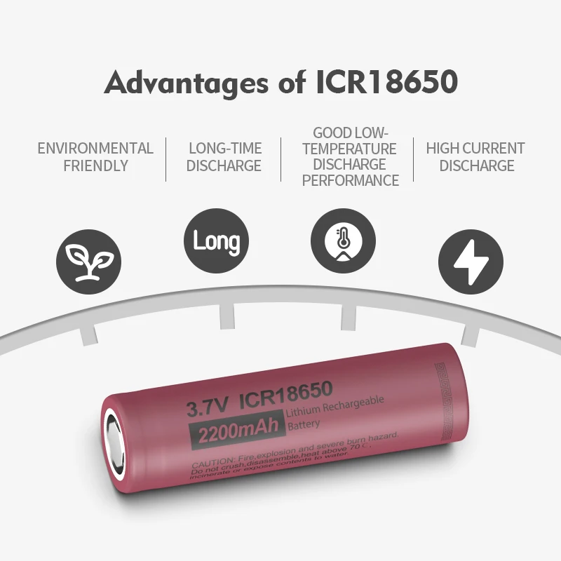 8ШТ PKCELL ICR18650 3 7-вольтовые литий-ионные аккумуляторы 7 В 2200 мАч с плоским верхом 18650