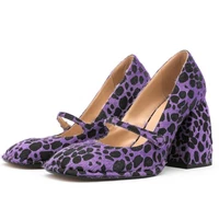 spring autumn dress party daily shoes pumps women shoes 2022 new mary janes sexy leopard grain block high heels shoes