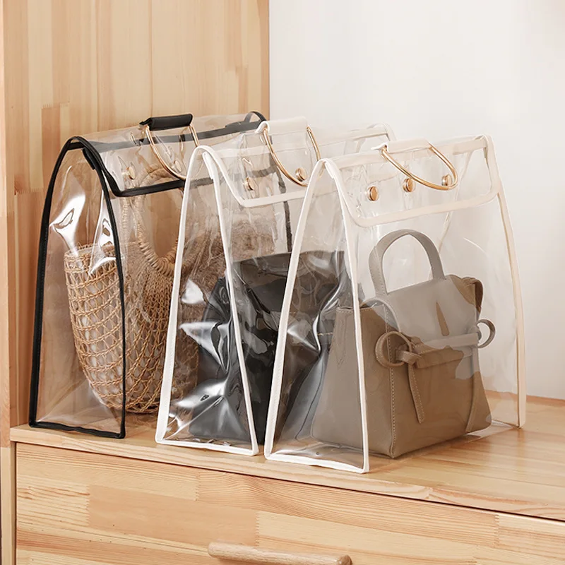 

Handbag Dust Bags Clear Purse Storage Organizer for Closet Hanging Button Storage Bag for Handbags Vintage Bag