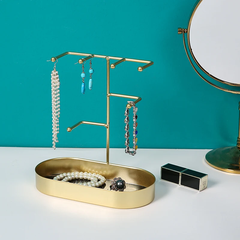 

Iron Jewelry Rack Makeup Organizer Desktop Keychain Display Pendant Home Decoration Earrings