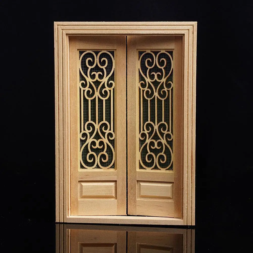 

1:12 House Double Screen Door Exquisite Crafted Designed Birthday Gift House Accessories House Cute Decoration Dol L5q9
