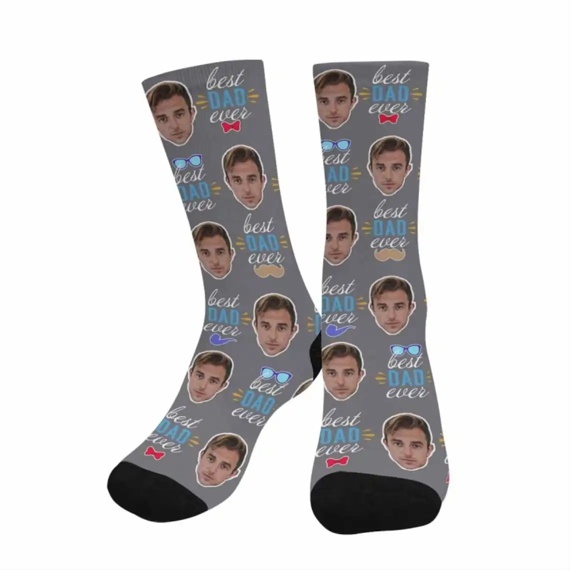 Custom Face Socks For Best Dad Ever Father's Day Personalized Gift Custom Photo Socks Funny Picture Socks Daddy Birthday Gifts