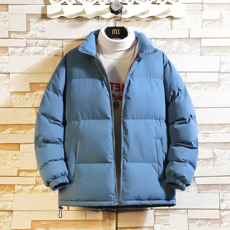 Collar Solid Color Male Parka Fashion  Winter Jackets For Women Harajuku Warm Men's Winter Coats Stand