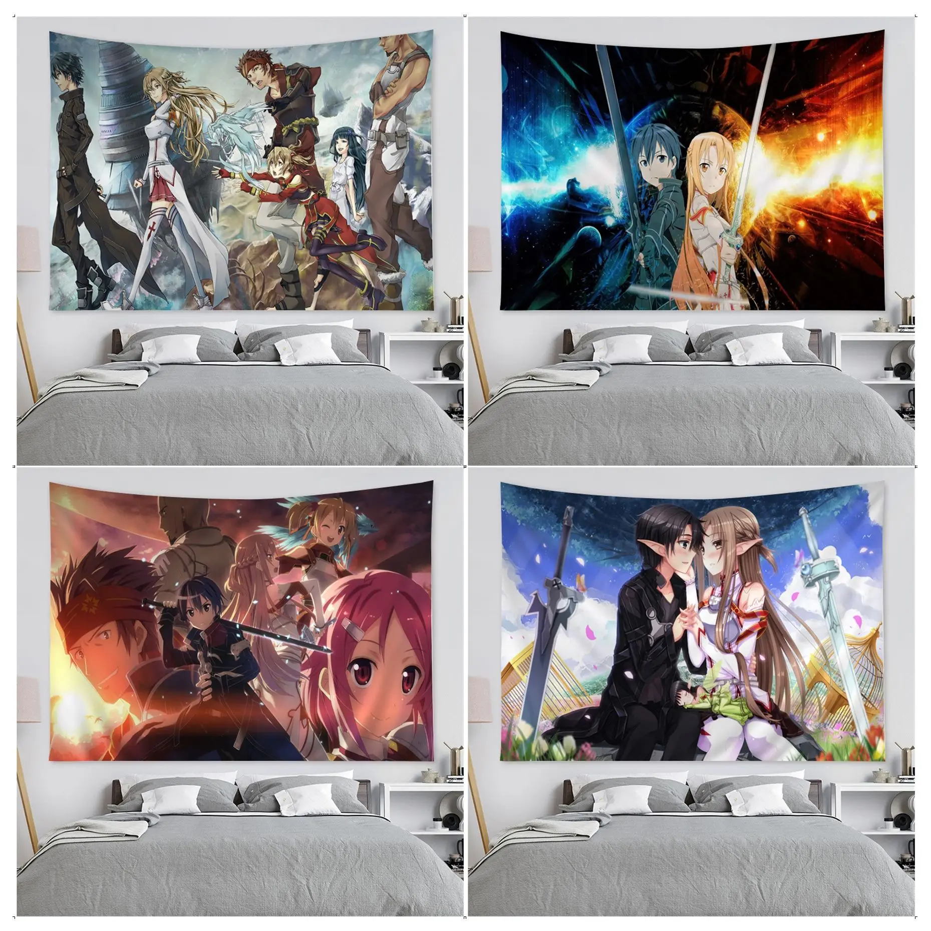 

Sword Art Online Hanging Bohemian Tapestry Hanging Tarot Hippie Wall Rugs Dorm Decor Blanket
