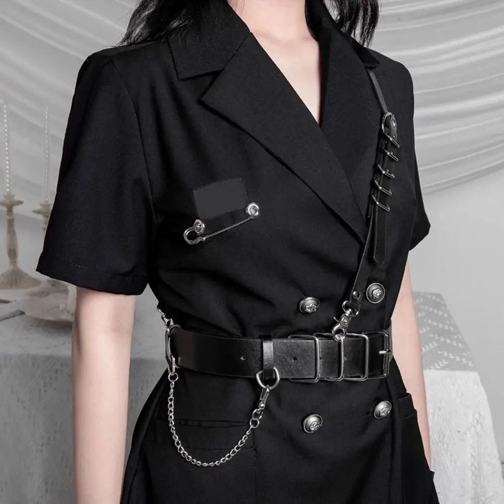 Women Ladies Nightclub Casual Ladies Dress Cummerbands Cage Vest Body Strap Leather Punk Waistband Gothic Harness Belt