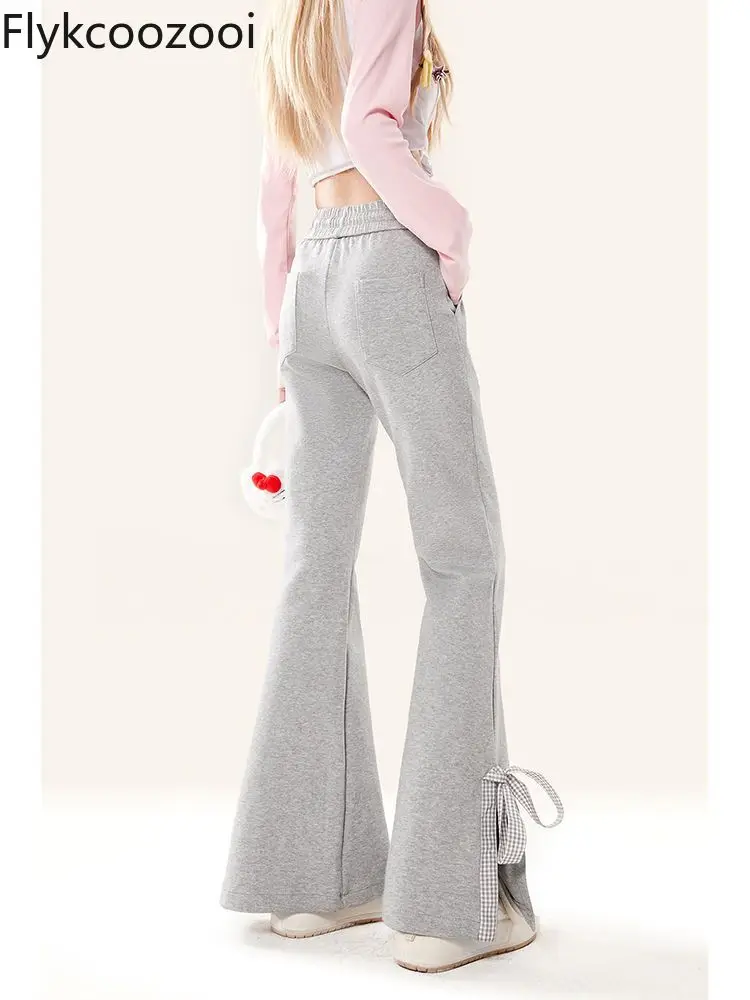 Повседневные тренировочные брюки в стиле колледжа с бантом женские новые