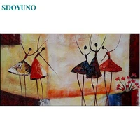 sdoyuno diy oil painting by numbers handpainted dancers on canvas unique acrylic adult kit picture by numbers for home decor