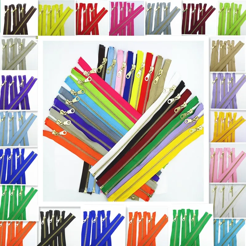 

5 Pcs Brass Metal Open End 5# 60Cm(24 Inches) Sewing Zipper