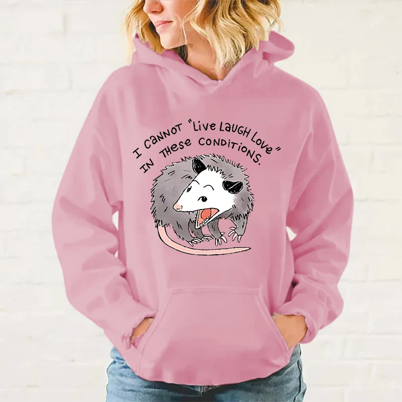 Худи с принтом Opossum для женщин и мужчин Модный пуловер на осень зиму креативные