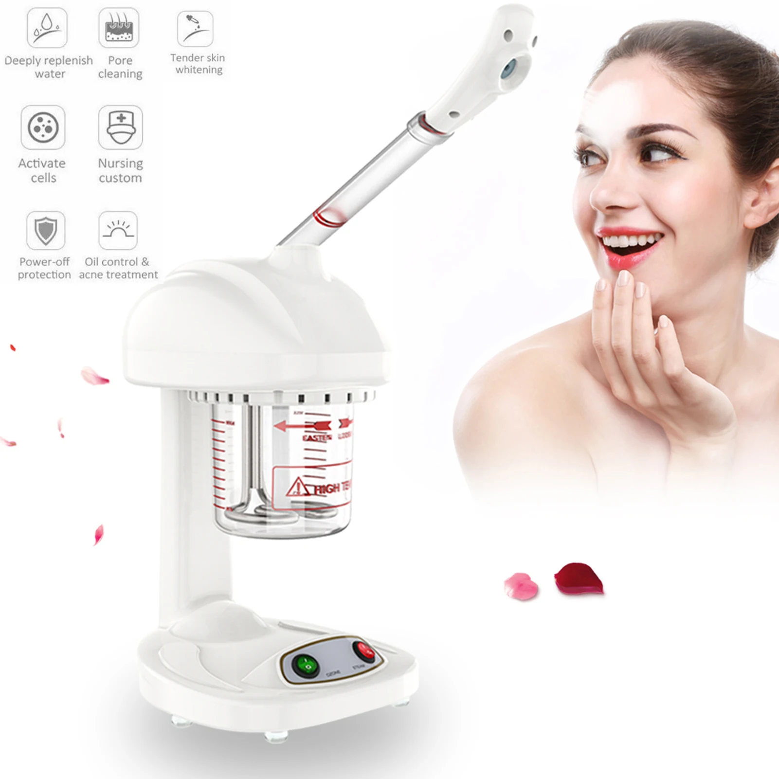 

Ionic Spraying Machine, Advanced Facial Steamer Ozone Steaming Skin Care for Salon Sauna Spa Home to Face Moisturizing Cleaning