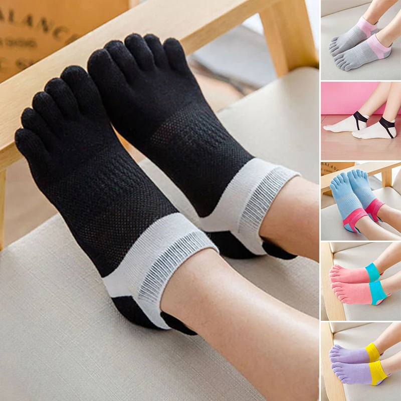 

Women Socks Stocking Sweat Breathable Two-Color Five Toes Casual Sport Running Soft Fashion Skin-friendly Socks Low Cut