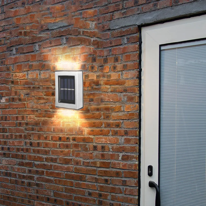 

LED 1/2/4/6/8/10Pcs Up And Down Fence IP65 Decor Streetlights Waterproof Solar Power Courtyard Balcony Garden Wall Light Outdoor