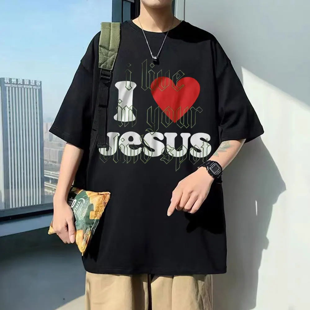 

I Love Jesus T-shirt I Love Playboi Carti Logo Print Tshirt Men Women Hip Hop Fashion T Shirts Men's Black Tops Mens Rapper Tees