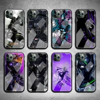 marvel black panther phone case tempered glass for iphone 13 12 11 pro mini xr xs max 8 x 7 6s 6 plus se 2020 cover