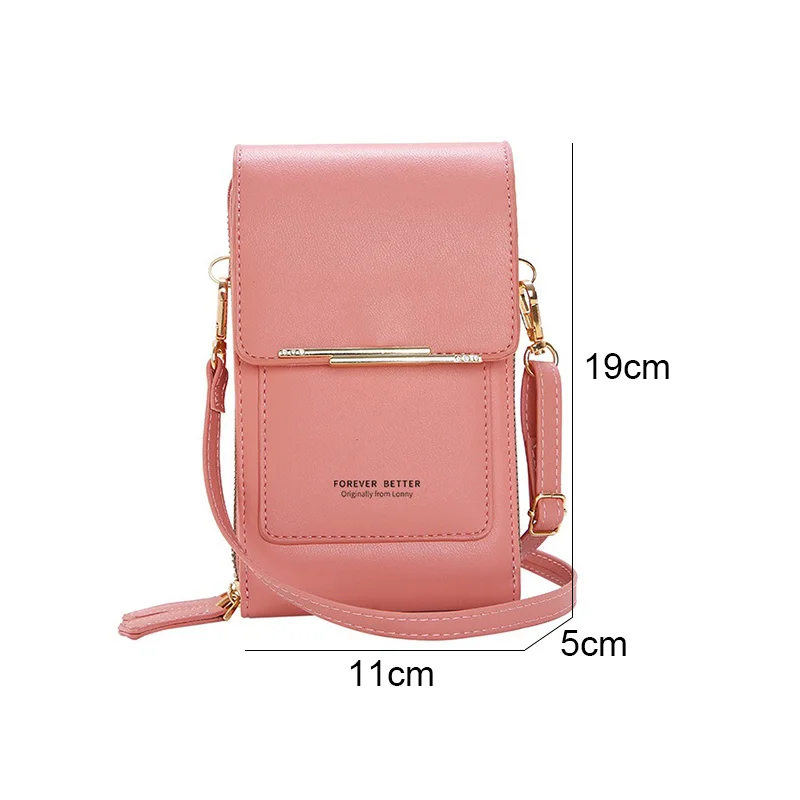 Мягкая кожаная женская сумка, кошельки, кошелек для сотового телефона с сенсорным экраном, сумки для женщин, сумка на ремешке, женская сумка через плечо
