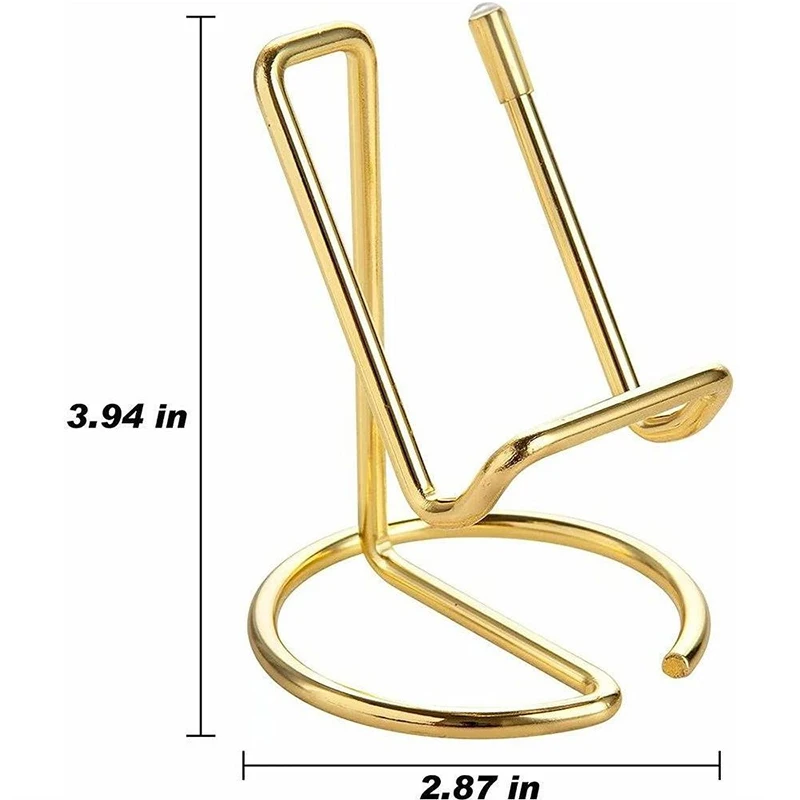 1pcs golden desk phone holder metal business card holders phone rack office supplies desk display stand desk accessories free global shipping