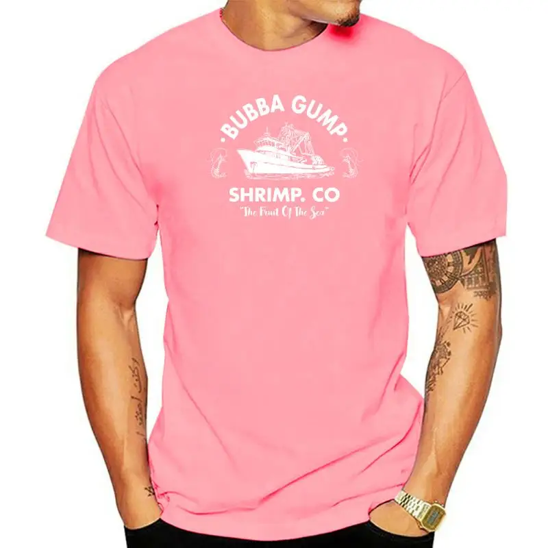 

Bubba Gump Shrimp Ispirato da Forrest Gump Stampato T-Shirt Top Tee 100% Cotone Humor Uomini Girocollo Tee