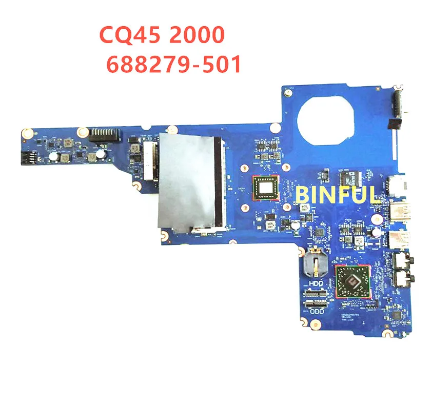 For HP CQ45 2000 2000-B 688279-601 688279-501 688279-001 W/ E300 CPU  Laptop Motherboard  6050A2498701-MB-A02 100% Fully Tested